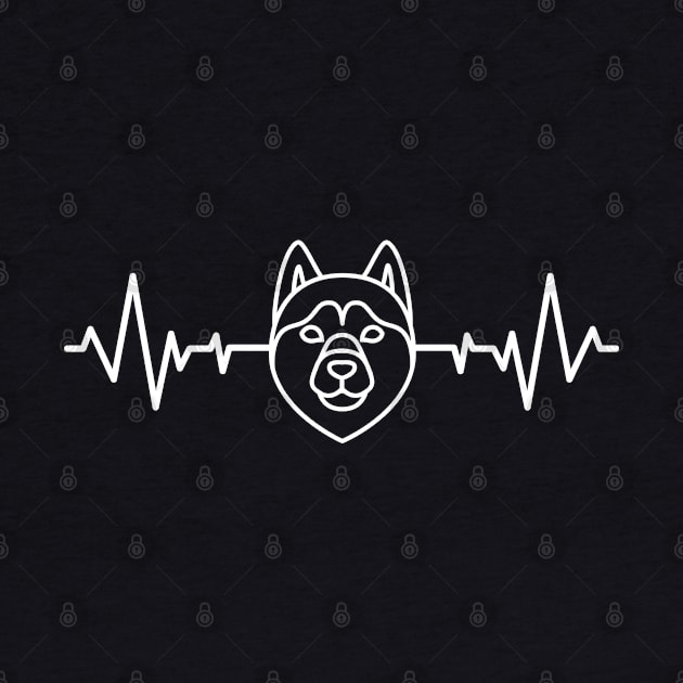 Husky Dog Heartbeat line by NomiCrafts